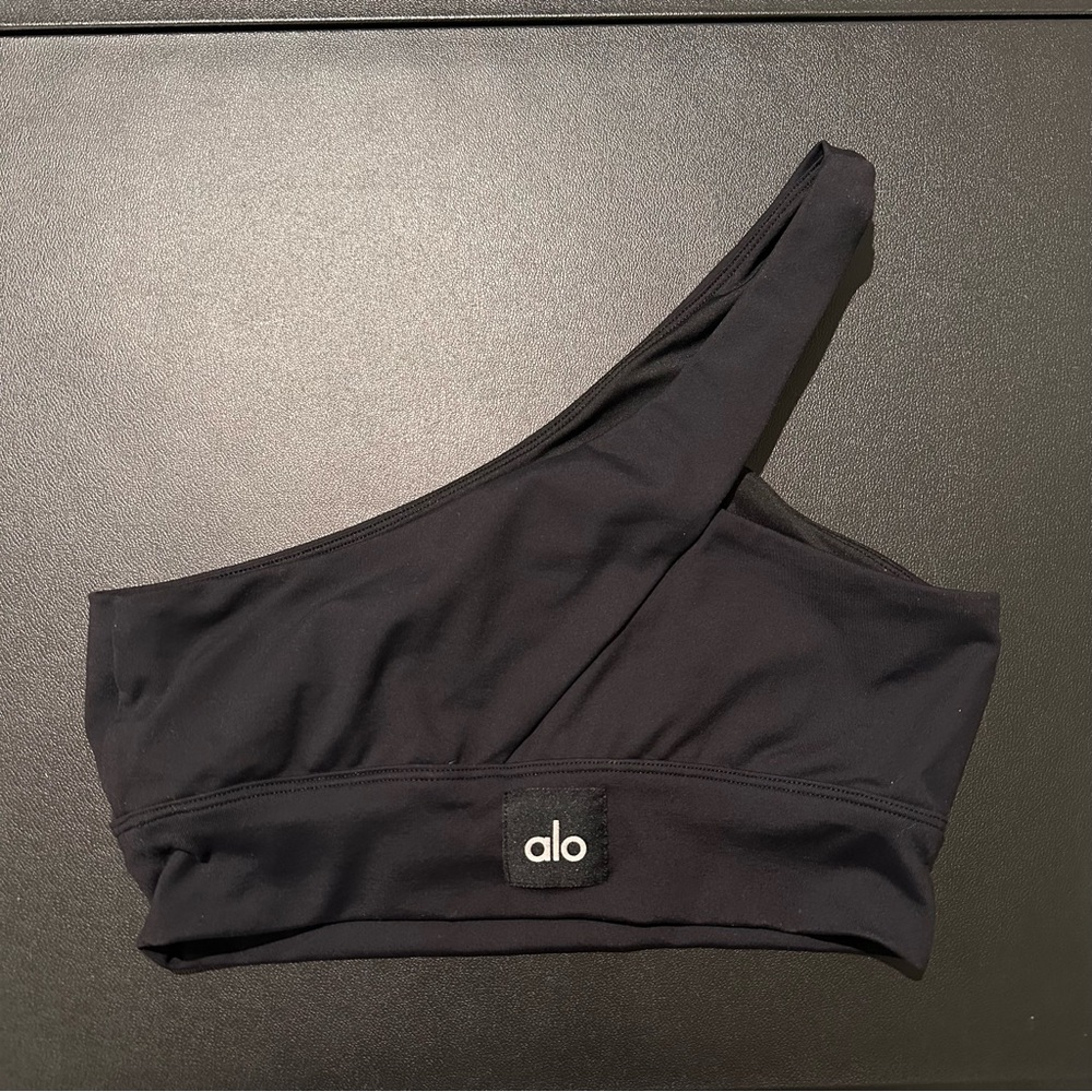 ALO YOGA Diagonal Flex Bra Black SZ M - Picture 6 of 11